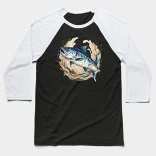 Hokusai’s Barracuda Symphony: A Brushstroke of Power Baseball T-Shirt